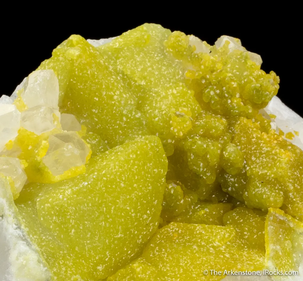 Cadmian Smithsonite on Calcite with Quartz image