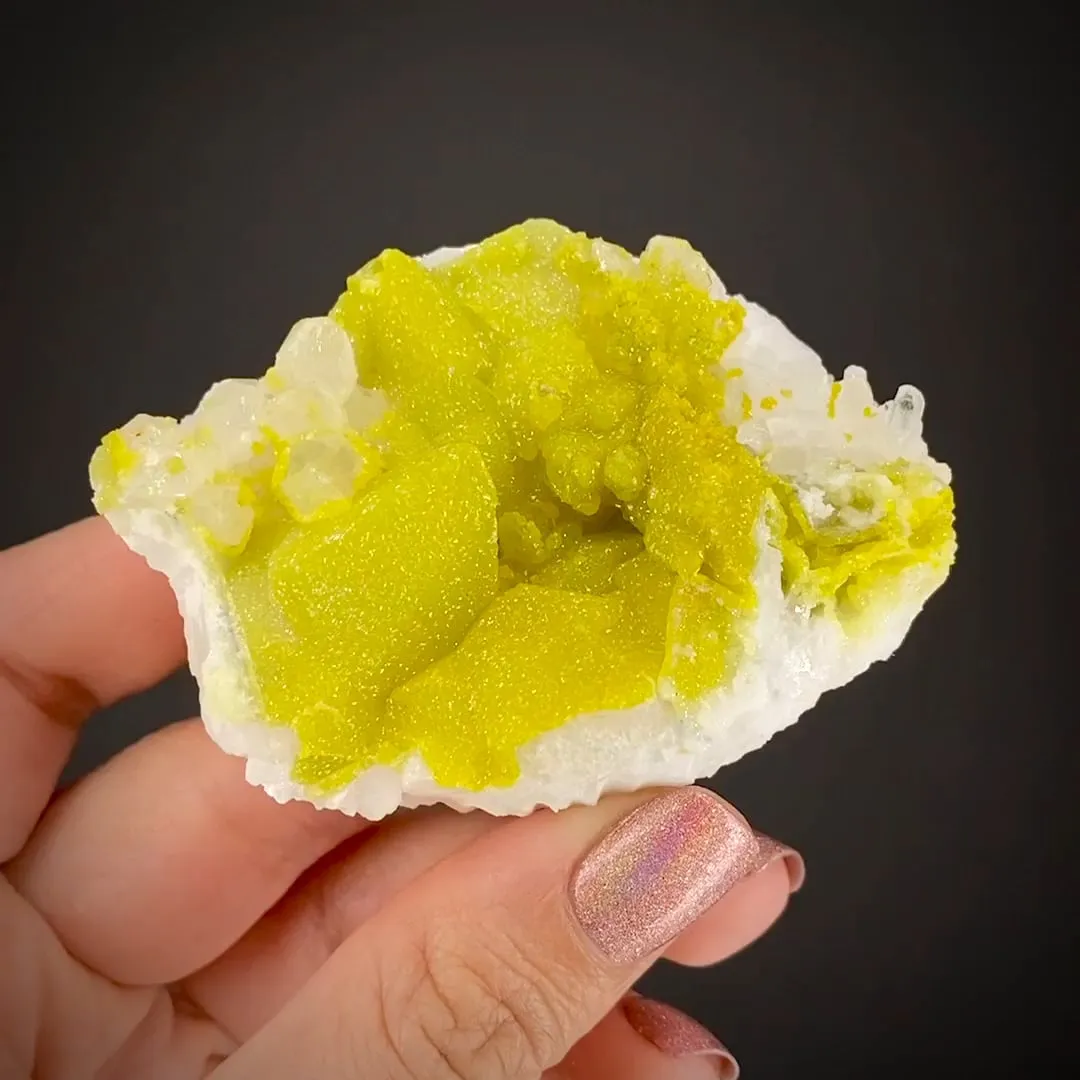 Cadmian Smithsonite on Calcite with Quartz - image 2