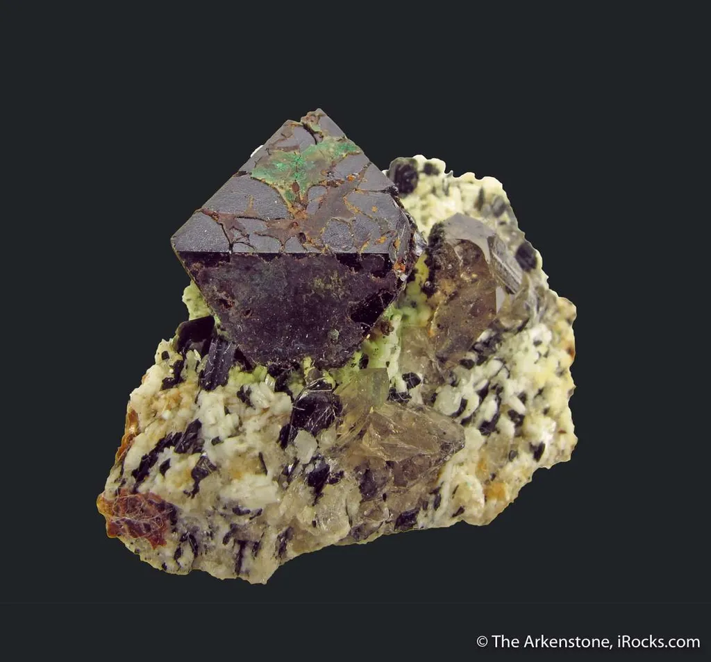 Cafarsite with Agardite and Smoky Quartz image