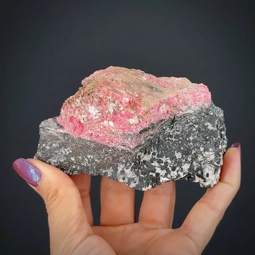 Cahnite with Marsturite on Rhodonite with Franklinite