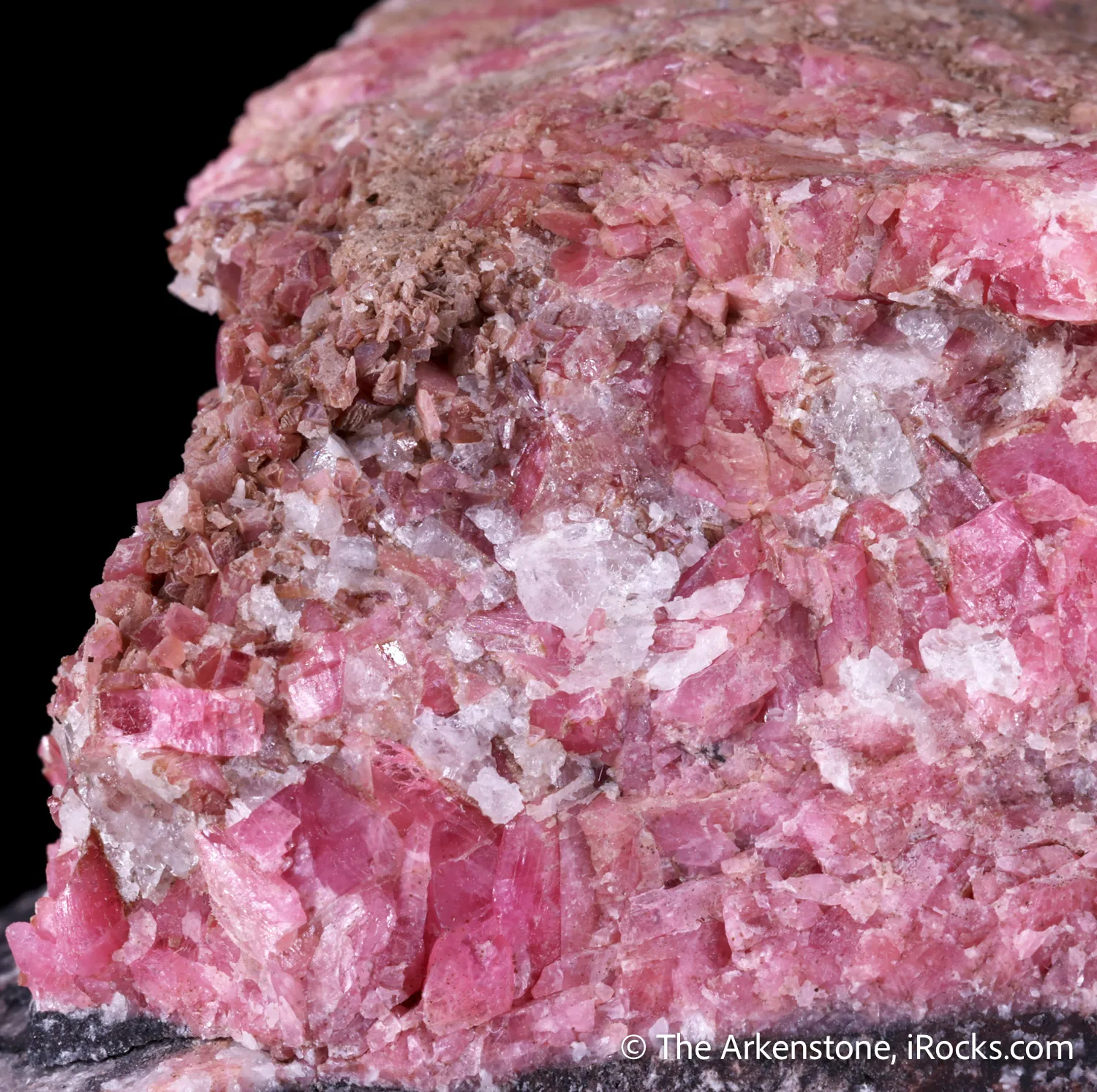 Cahnite with Marsturite on Rhodonite with Franklinite - image 3