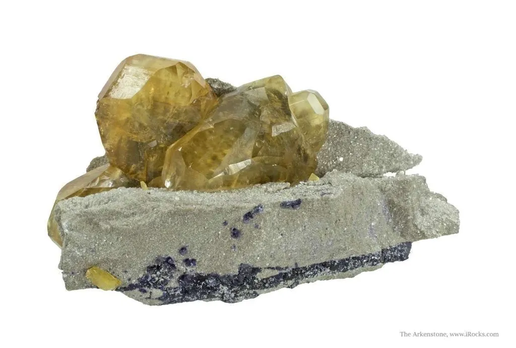Calcite and Baryte on Ste. Genevieve Limestone With Fluorite image