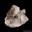 Calcite and Chalcopyrite, on Quartz - image 2