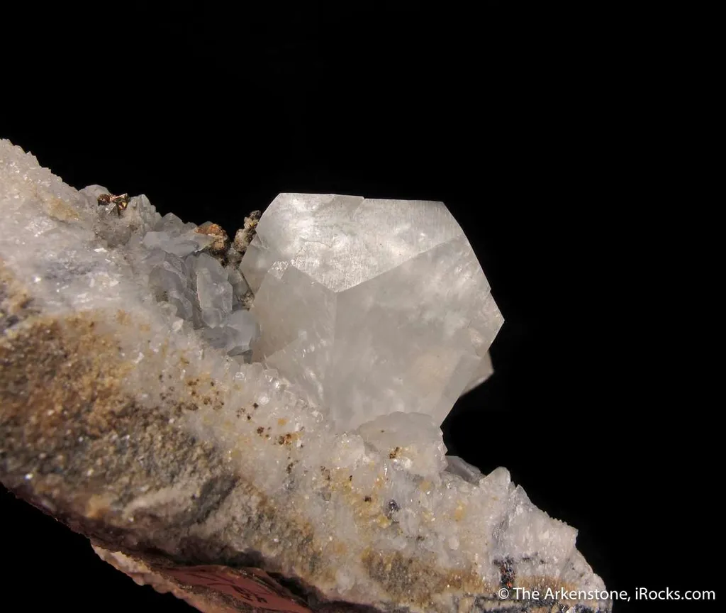 Calcite and Chalcopyrite, on Quartz - image 4