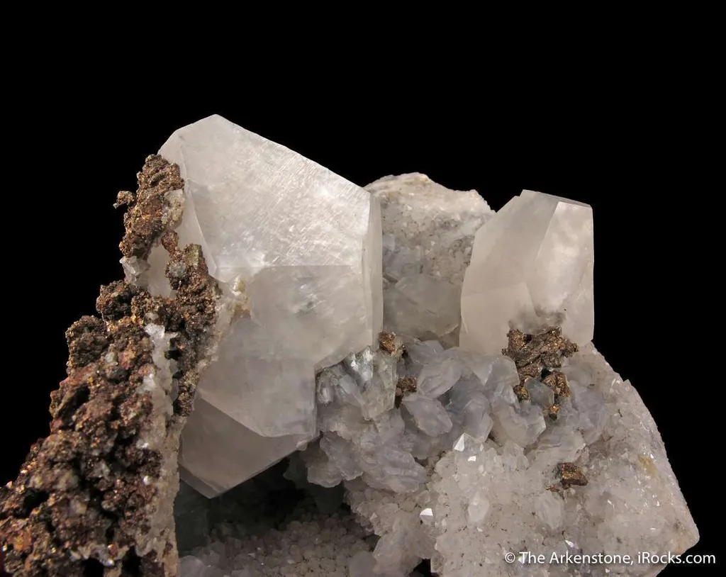 Calcite and Chalcopyrite, on Quartz - image 6