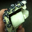 Calcite and Galena on Calcite (Cast) - image 1