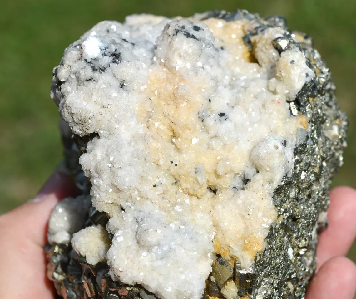 Calcite and Pyrite 3280 grams - Cavnic Mine, Cavnic, Maramureș County, Romania - image 6