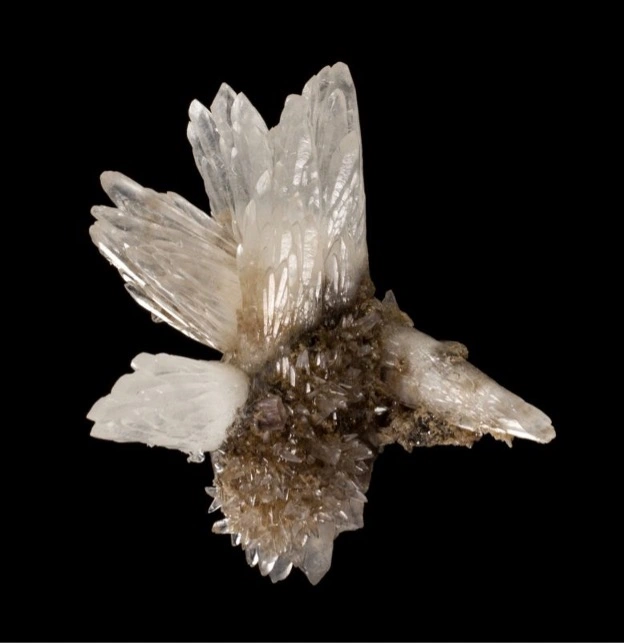Calcite and Strontianite (Ross Lillie RCL #2274) 'The Hummingbird' image