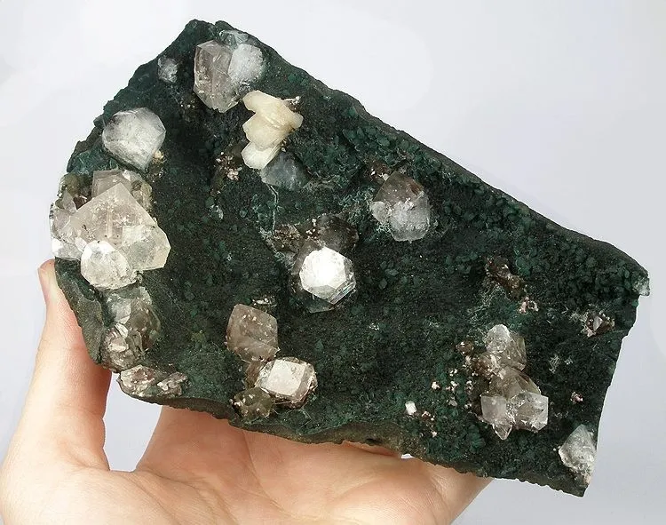 Calcite, Apophyllite-(Kf), Stilbite-Ca, Celadonite image