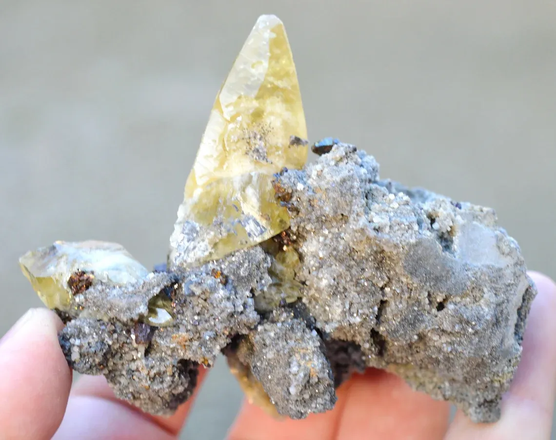 Calcite & Chalcopyrite 190 grams - Joplin Field, Tri-State District, Jasper Co., Missouri, USA - image 4