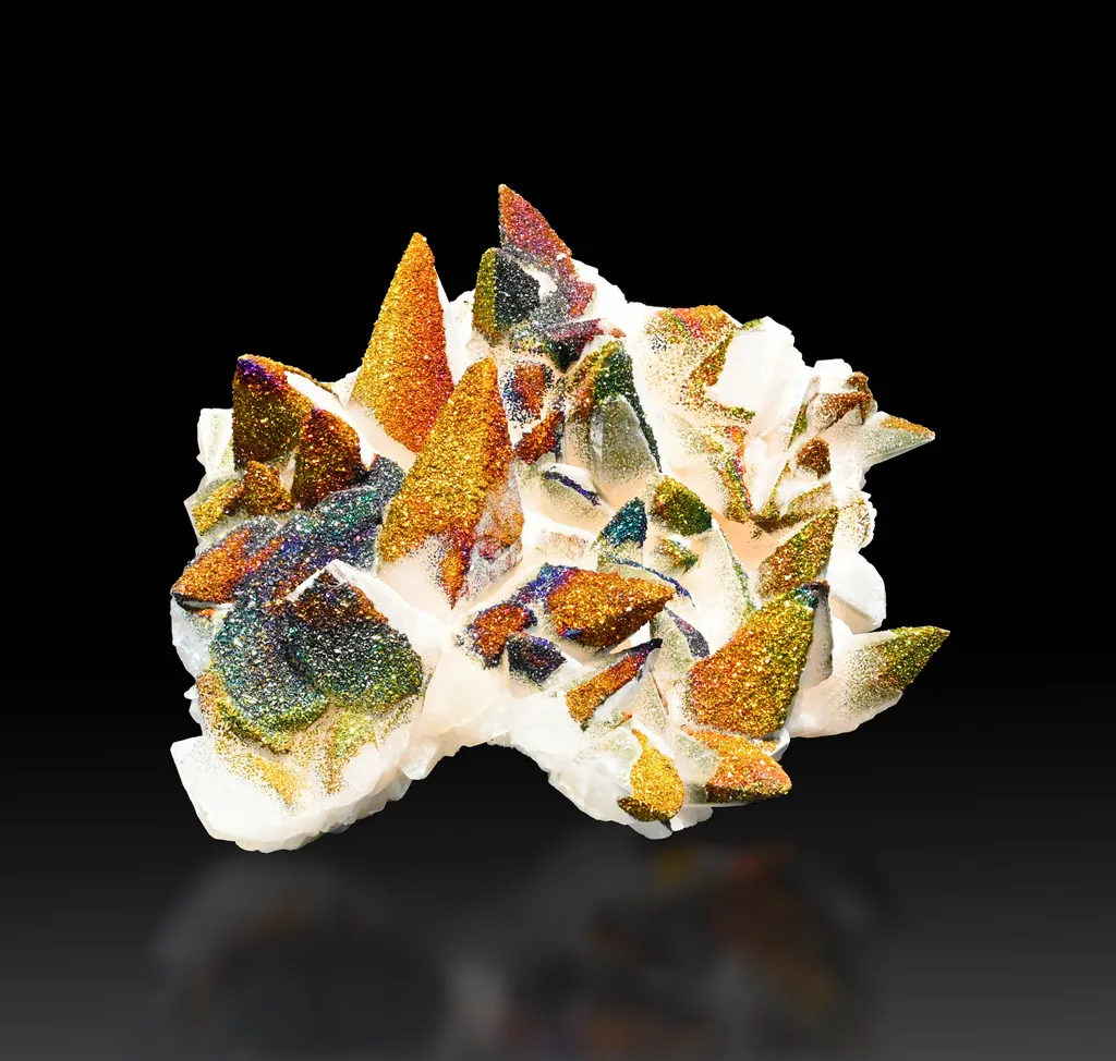 Calcite, Chalcopyrite from China, Hubei, Huangshi, Daye Co. image