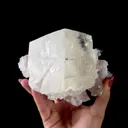 Calcite Cluster with Fluorapophyllite on Shimmering Chalcedony Matrix – Rare Indian Mineral Specimen from Jalgaon DKT130 - image 9