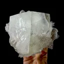 Calcite Cluster with Fluorapophyllite on Shimmering Chalcedony Matrix – Rare Indian Mineral Specimen from Jalgaon DKT130 - image 3