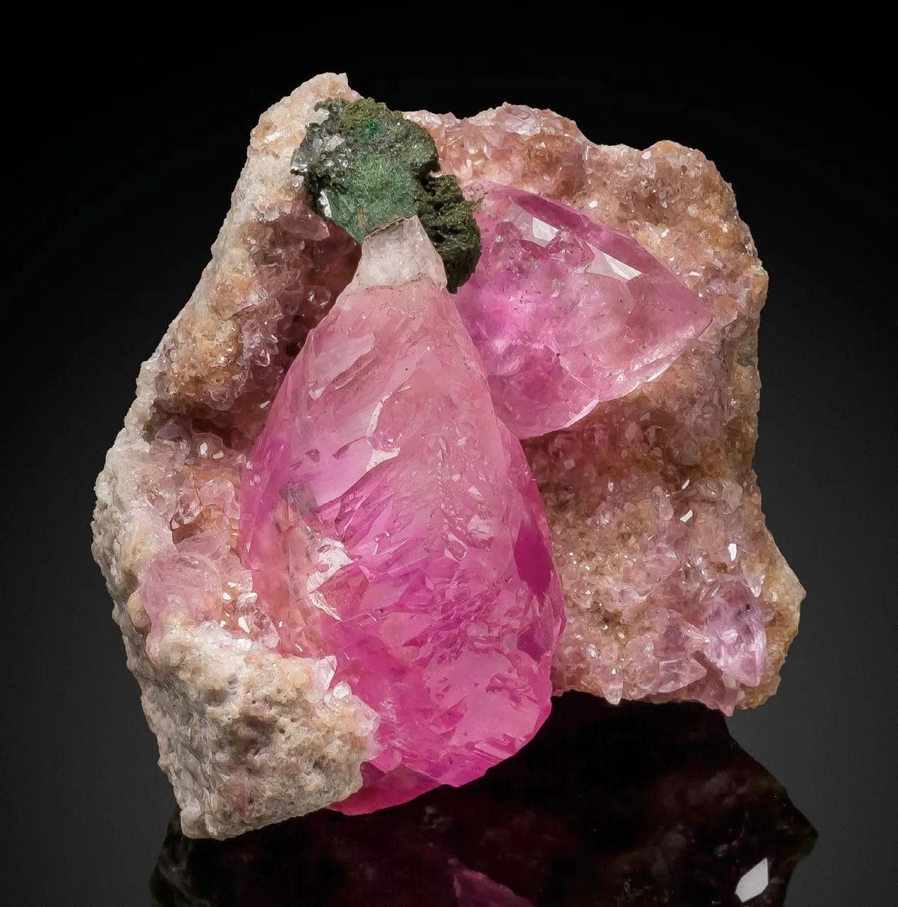 Calcite (Cobalt-rich), Malachite - image 1