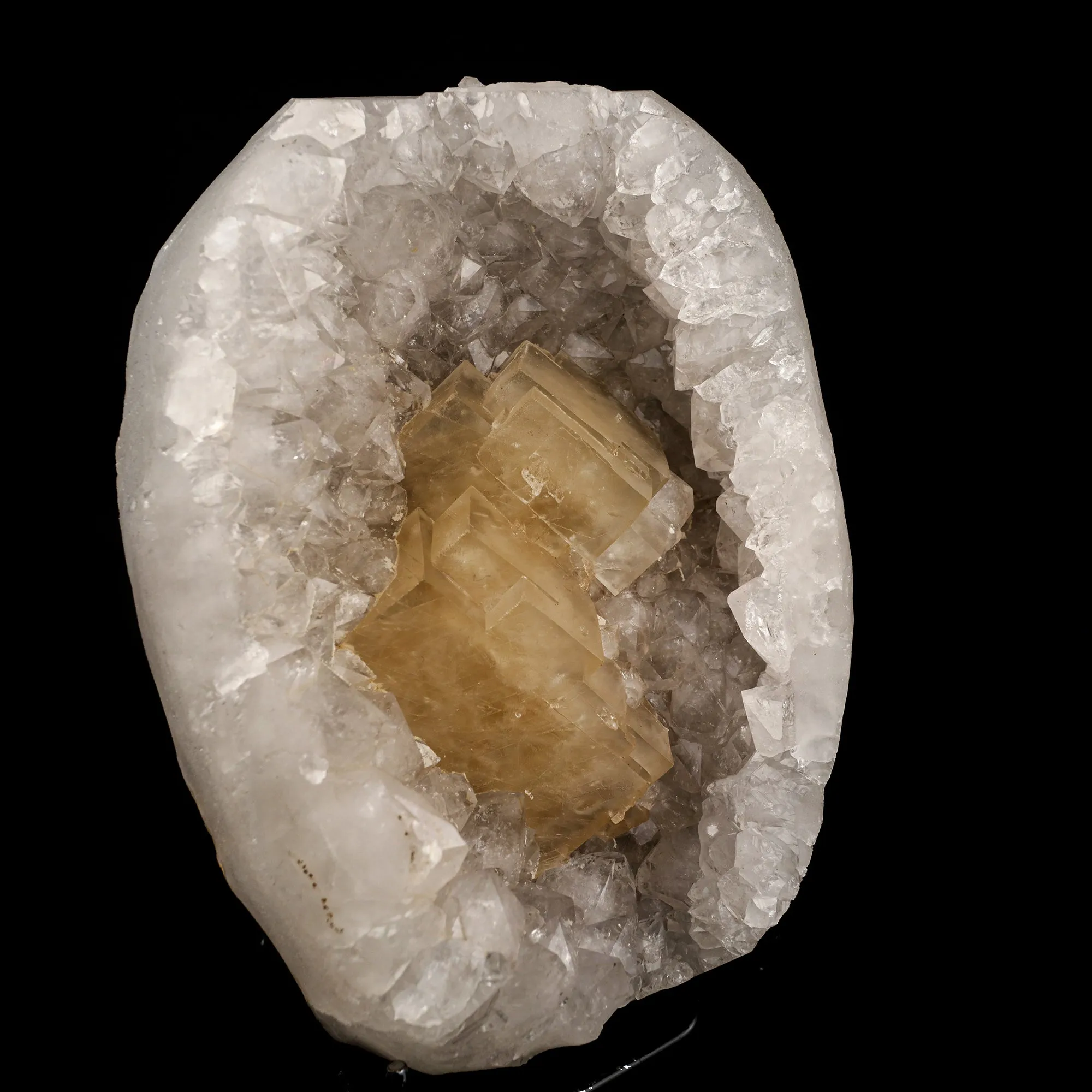 Calcite Crystals on Sparkling MM Quartz Stalactite Natural Mineral Specimen - image 3