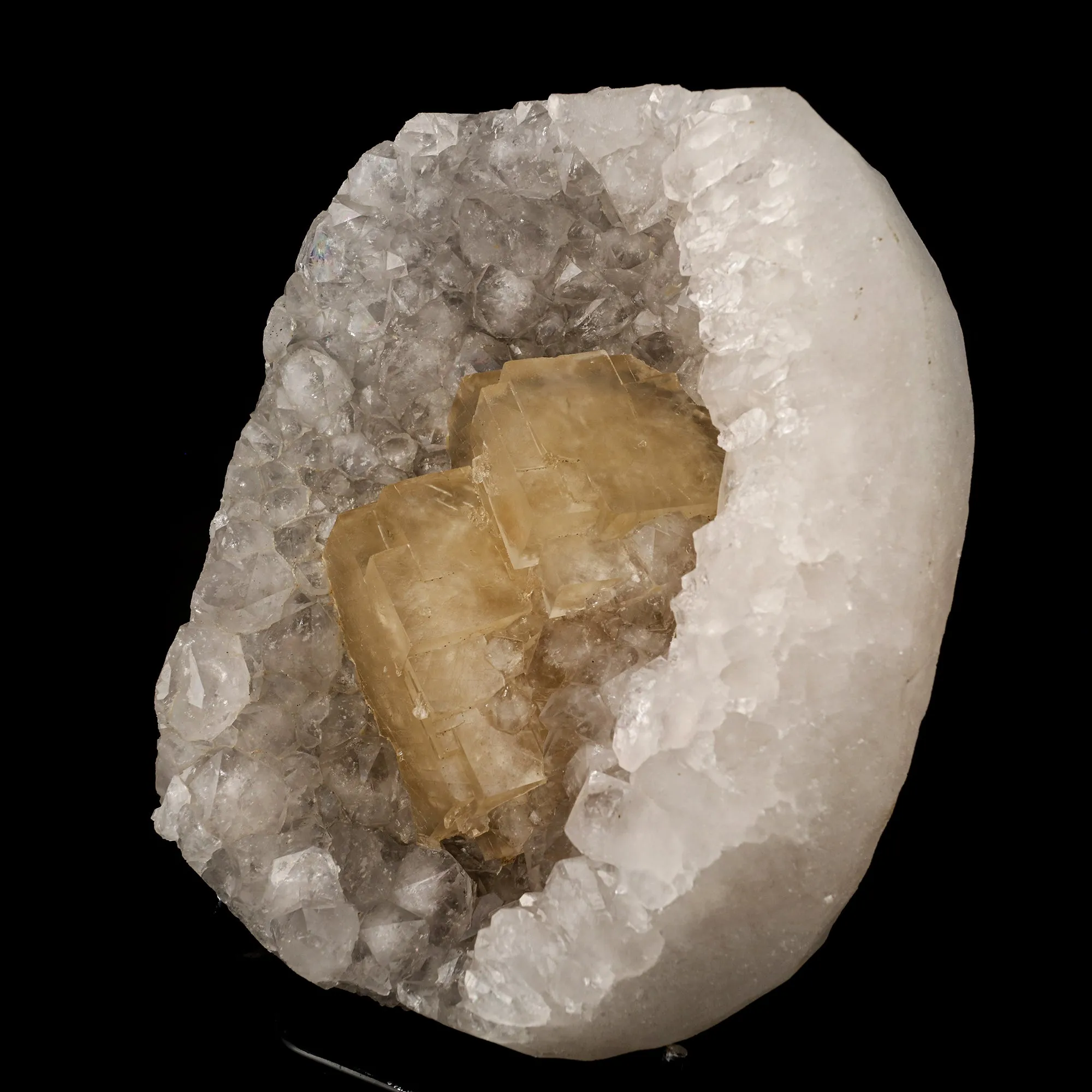 Calcite Crystals on Sparkling MM Quartz Stalactite Natural Mineral Specimen - image 2