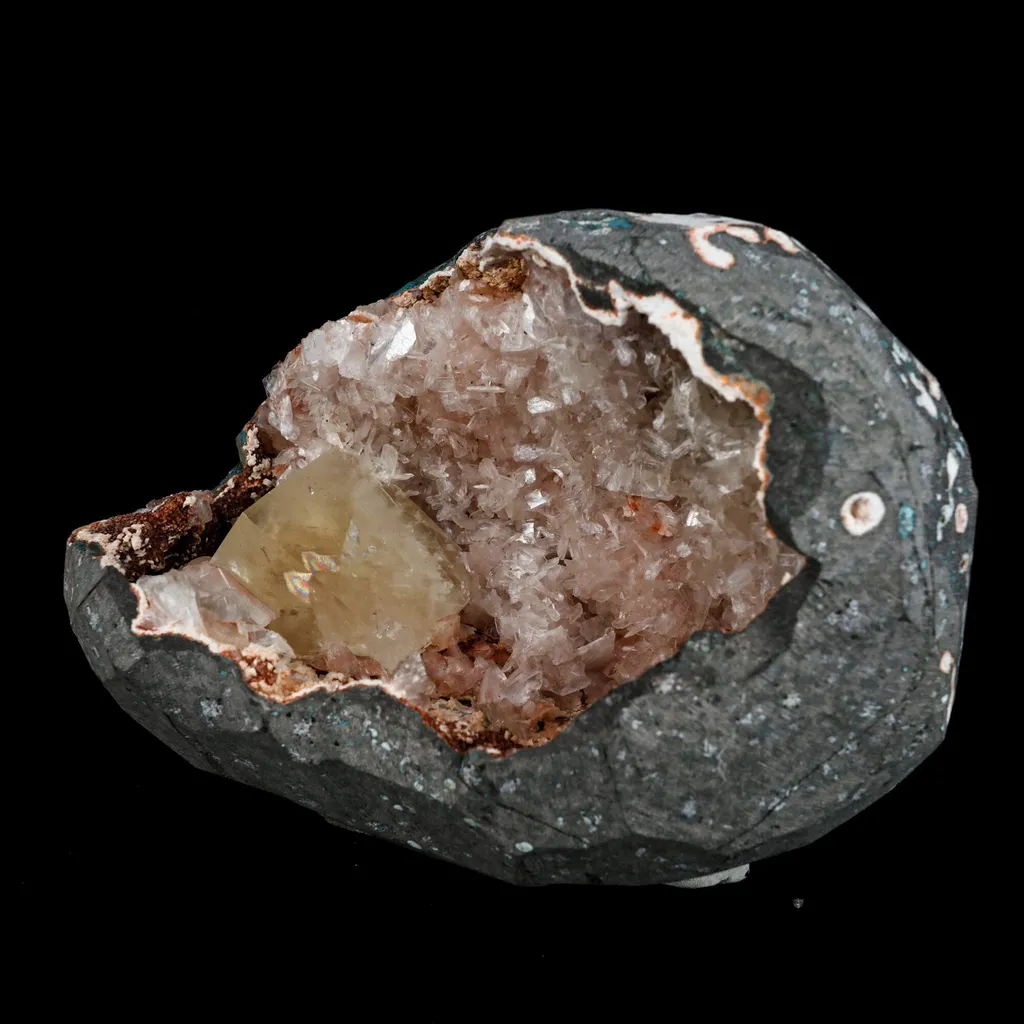 Calcite Cube in Stilbite geode Natural Mineral Specimen - image 2