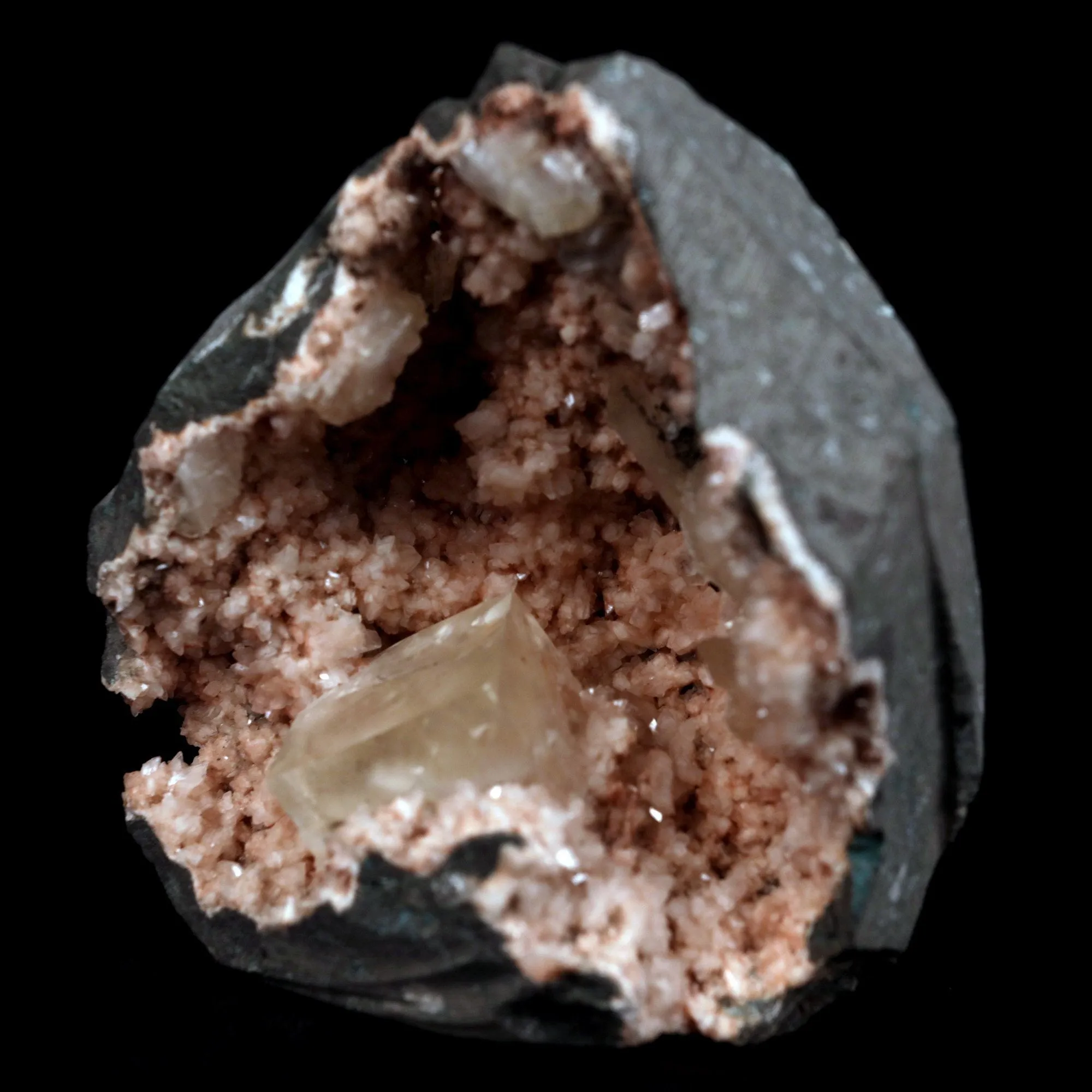 Calcite Cube Inside Heulandite Geode Natural Mineral Specimen - image 3