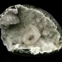 Calcite Cube inside MM Quartz Geode Natural Minerals Specimen - image 3