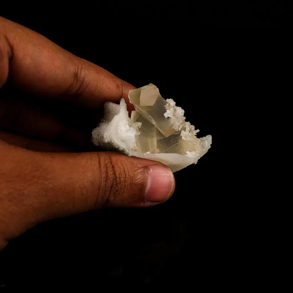 Calcite Cube on Chalcedony Natural Mineral Specimen - image 5