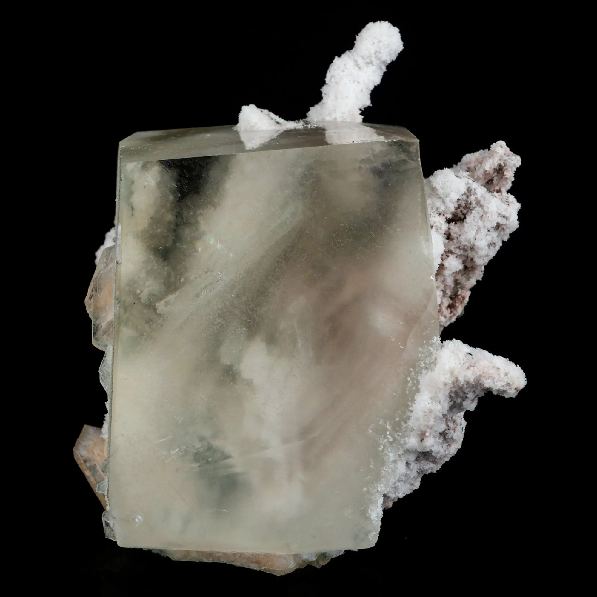 Calcite Cube with Chalcedony Corals Natural Mineral Specimen - image 1
