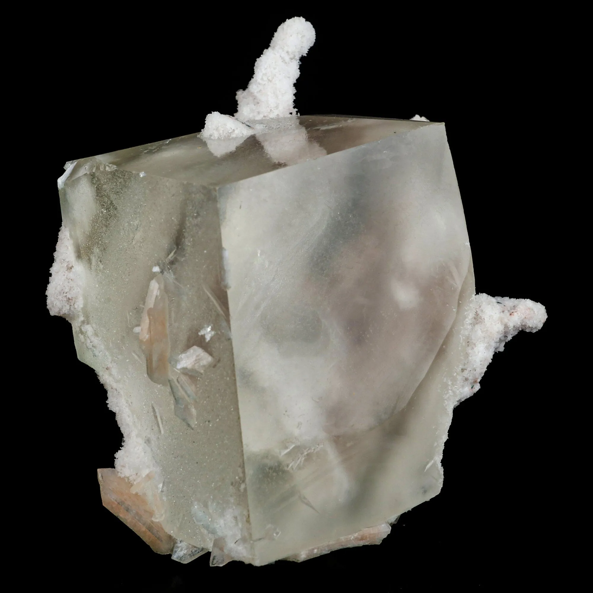 Calcite Cube with Chalcedony Corals Natural Mineral Specimen - image 3