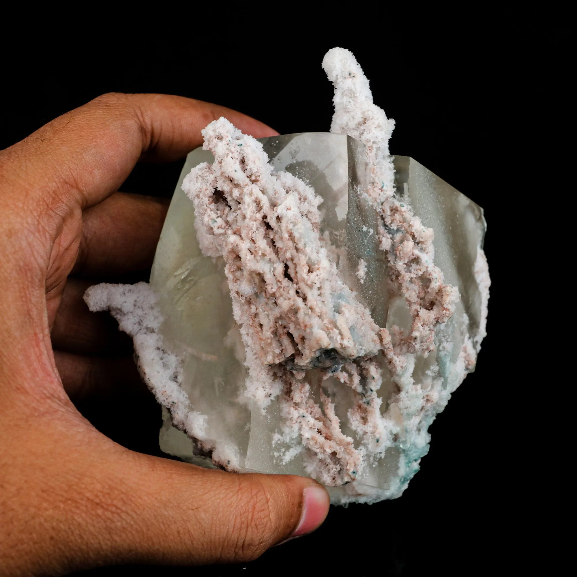 Calcite Cube with Chalcedony Corals Natural Mineral Specimen - image 6