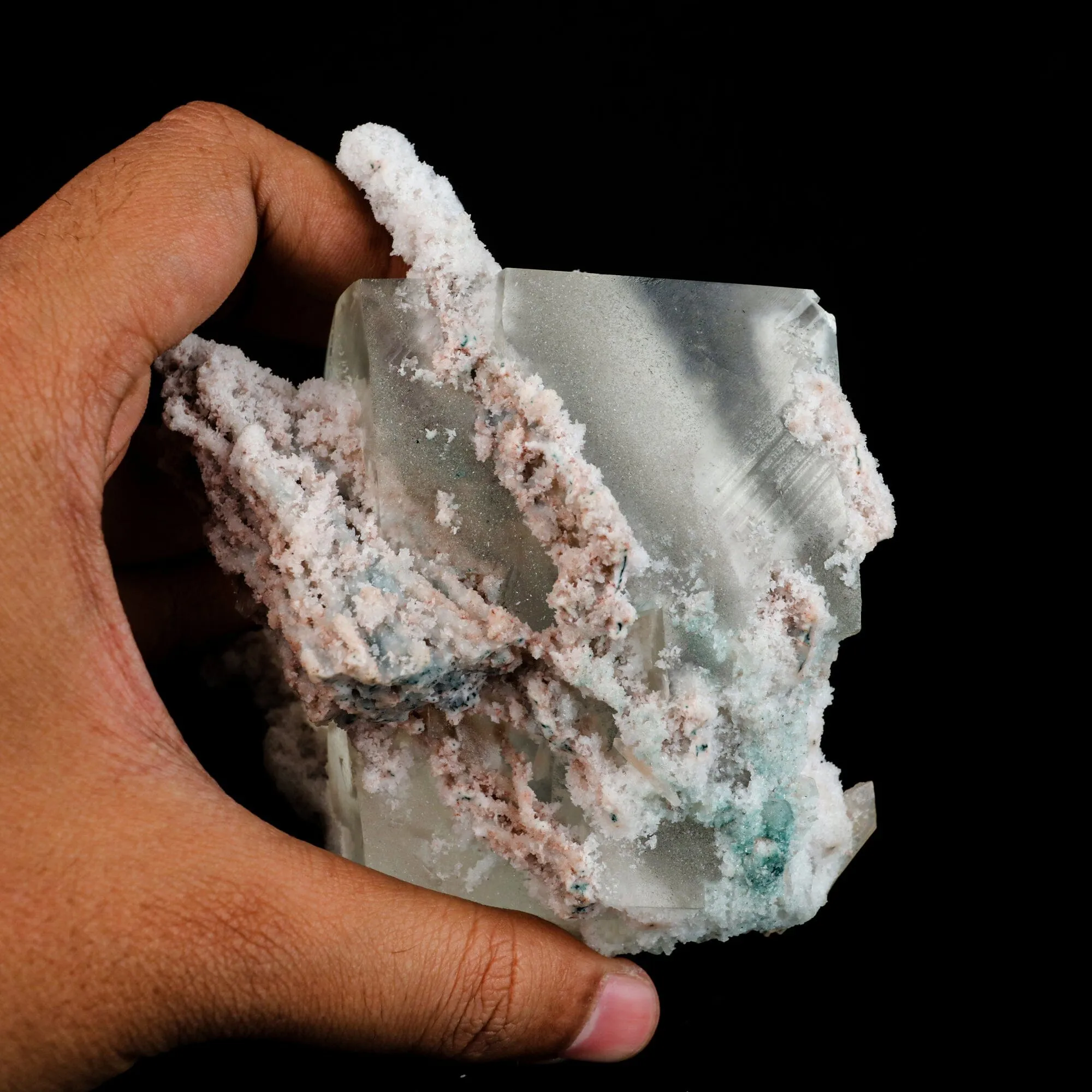 Calcite Cube with Chalcedony Corals Natural Mineral Specimen - image 5