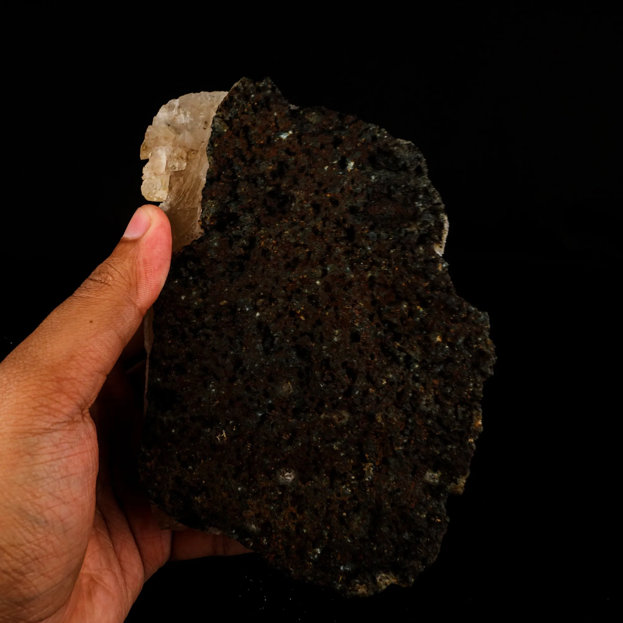 Calcite Cube with Chalcedony Natural Mineral Specimen - image 5