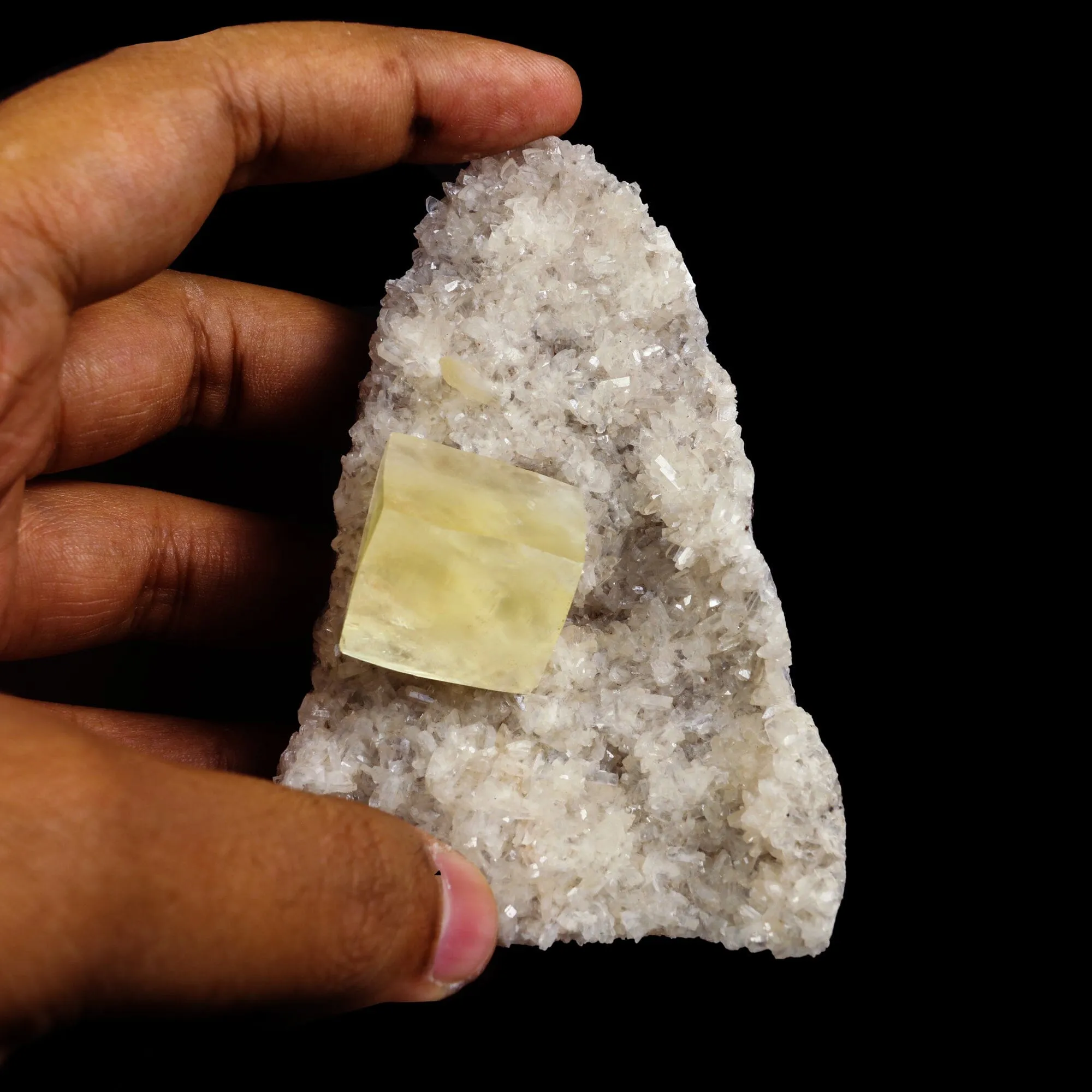 Calcite Cube with Heulandite free standing Natural Mineral Specimen - image 4