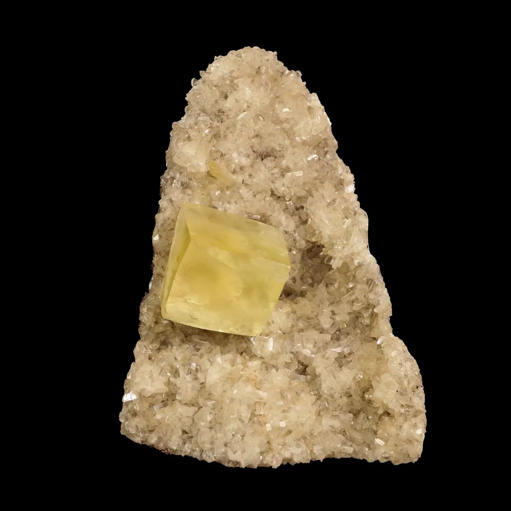 Calcite Cube with Heulandite free standing Natural Mineral Specimen image