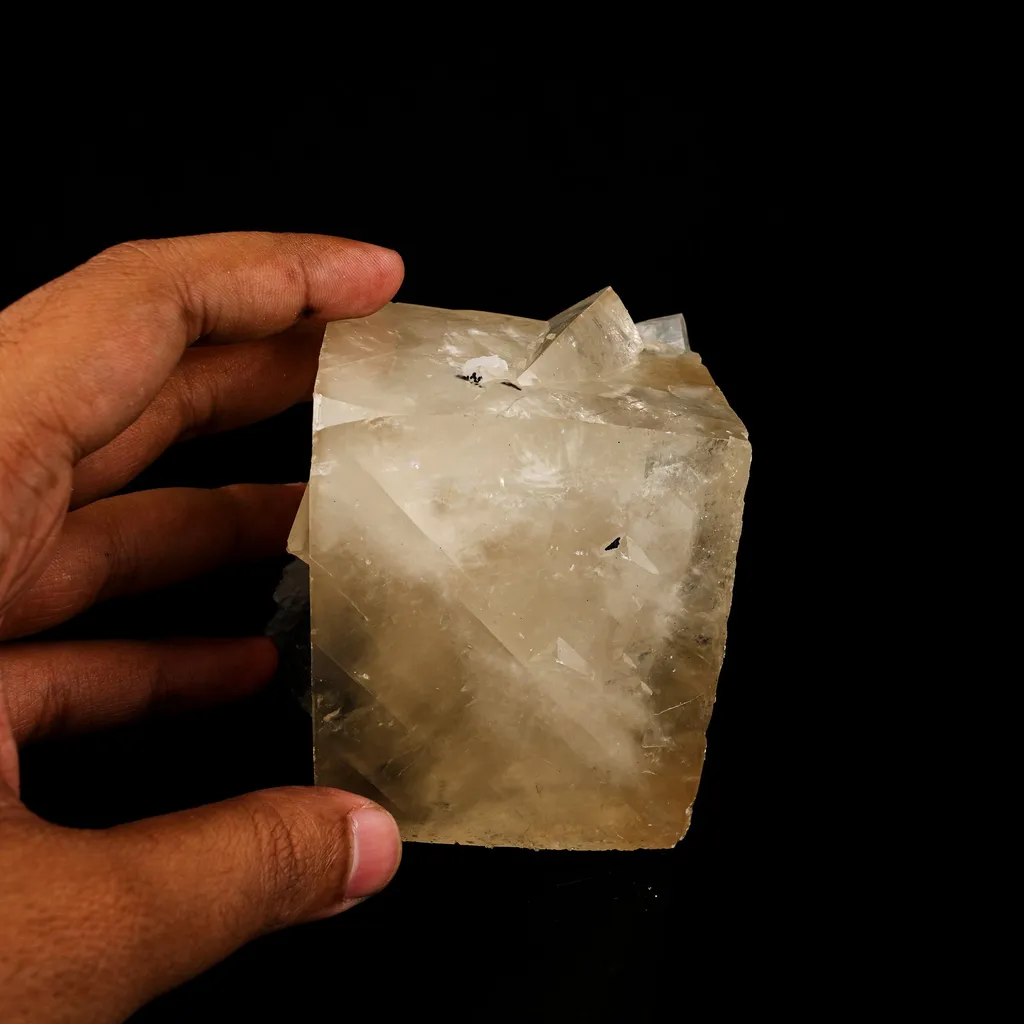 Calcite Cube with MM Quartz Natural Mineral Specimen - image 8