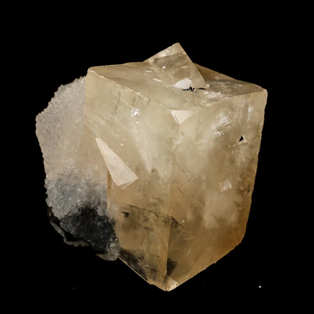 Calcite Cube with MM Quartz Natural Mineral Specimen - image 4
