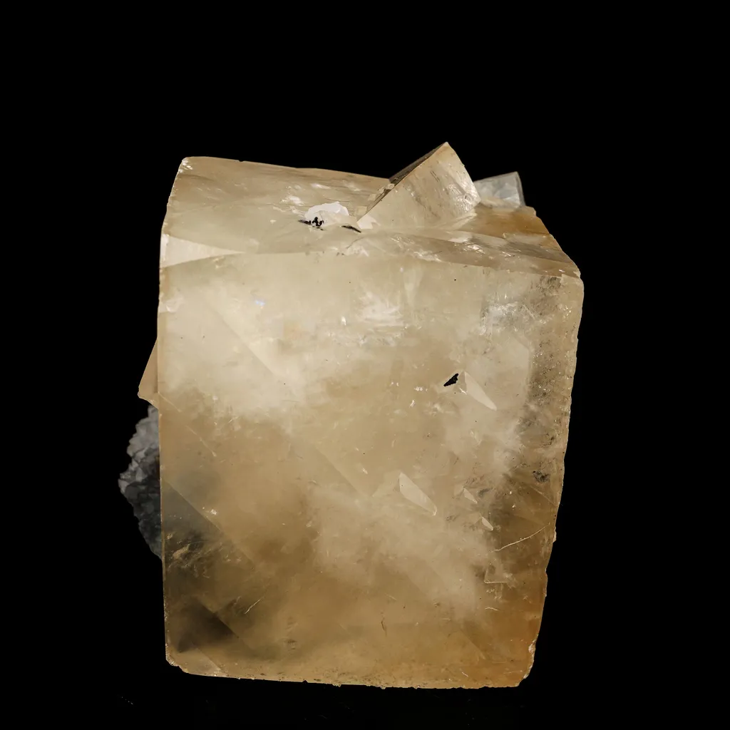 Calcite Cube with MM Quartz Natural Mineral Specimen image