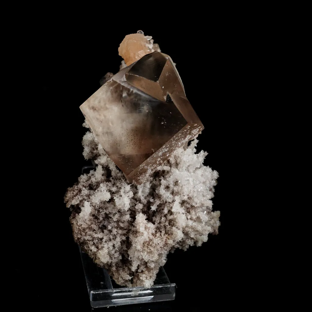 Calcite Cube with Stilbite and Chalcedony Natural Mineral Specimen - image 2