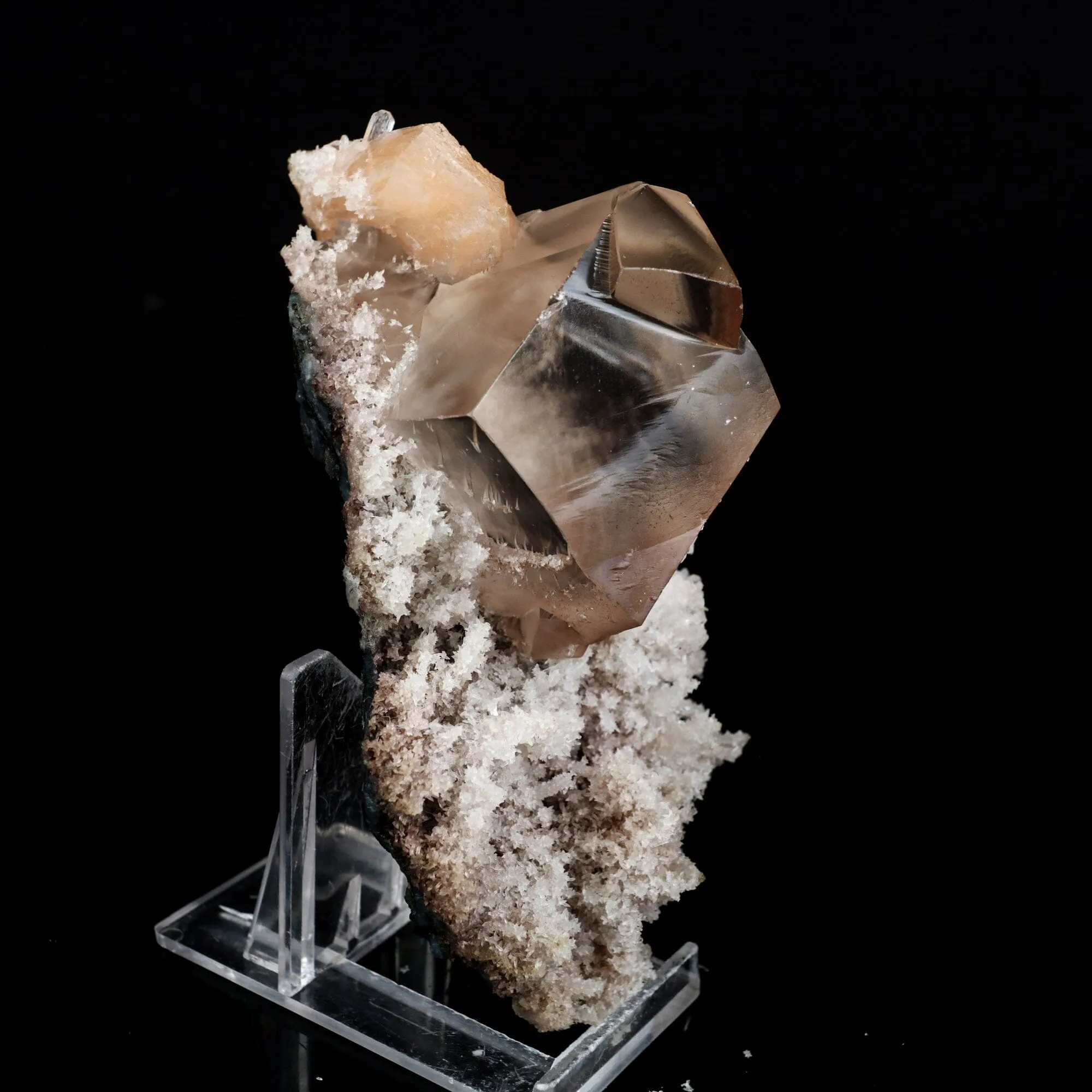 Calcite Cube with Stilbite and Chalcedony Natural Mineral Specimen - image 3