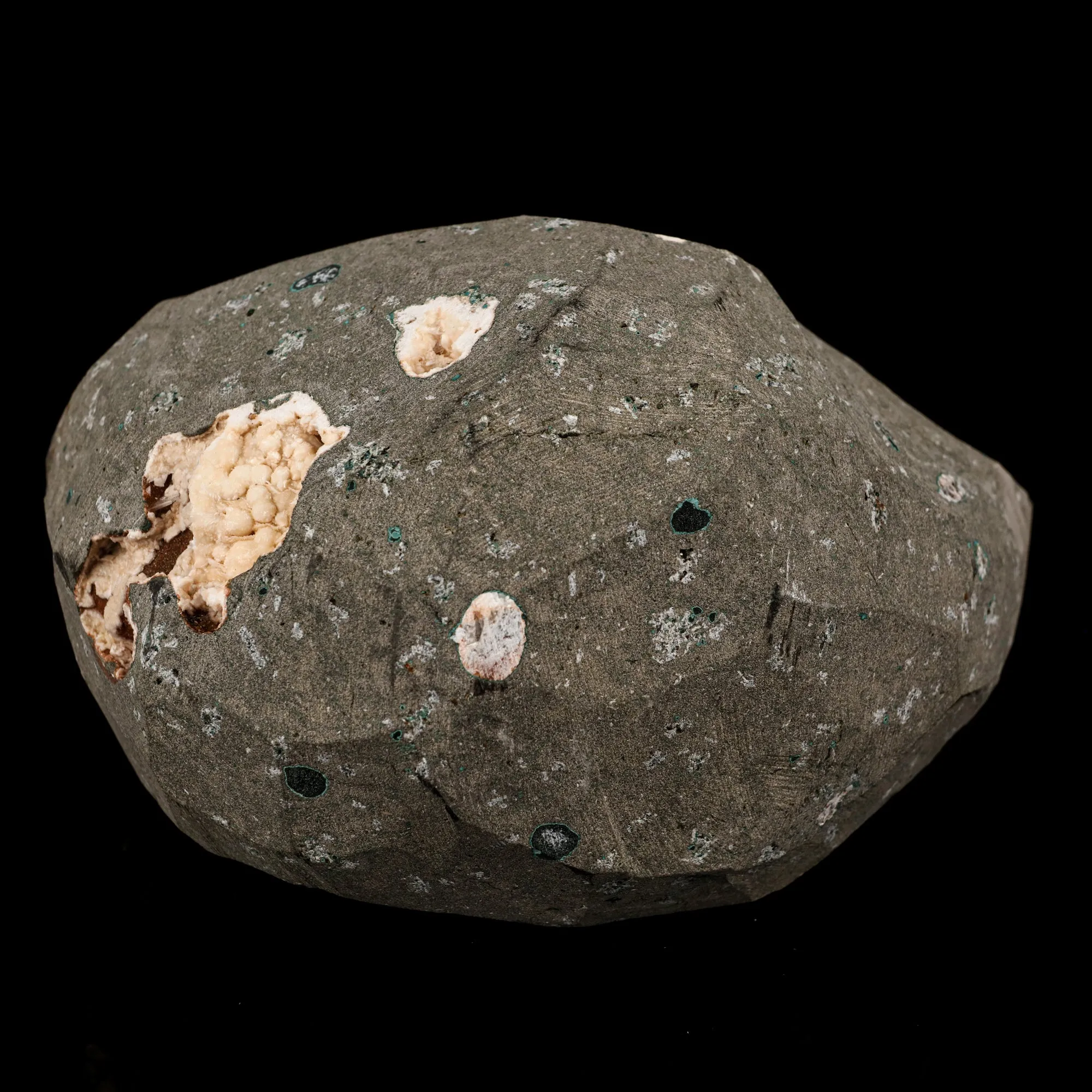 Calcite Cube with Stilbite inside Chalcedony Geode Natural Mineral Specimen - image 5