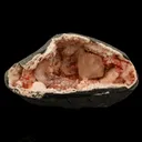 Calcite Cube with Stilbite inside Chalcedony Geode Natural Mineral Specimen - image 1