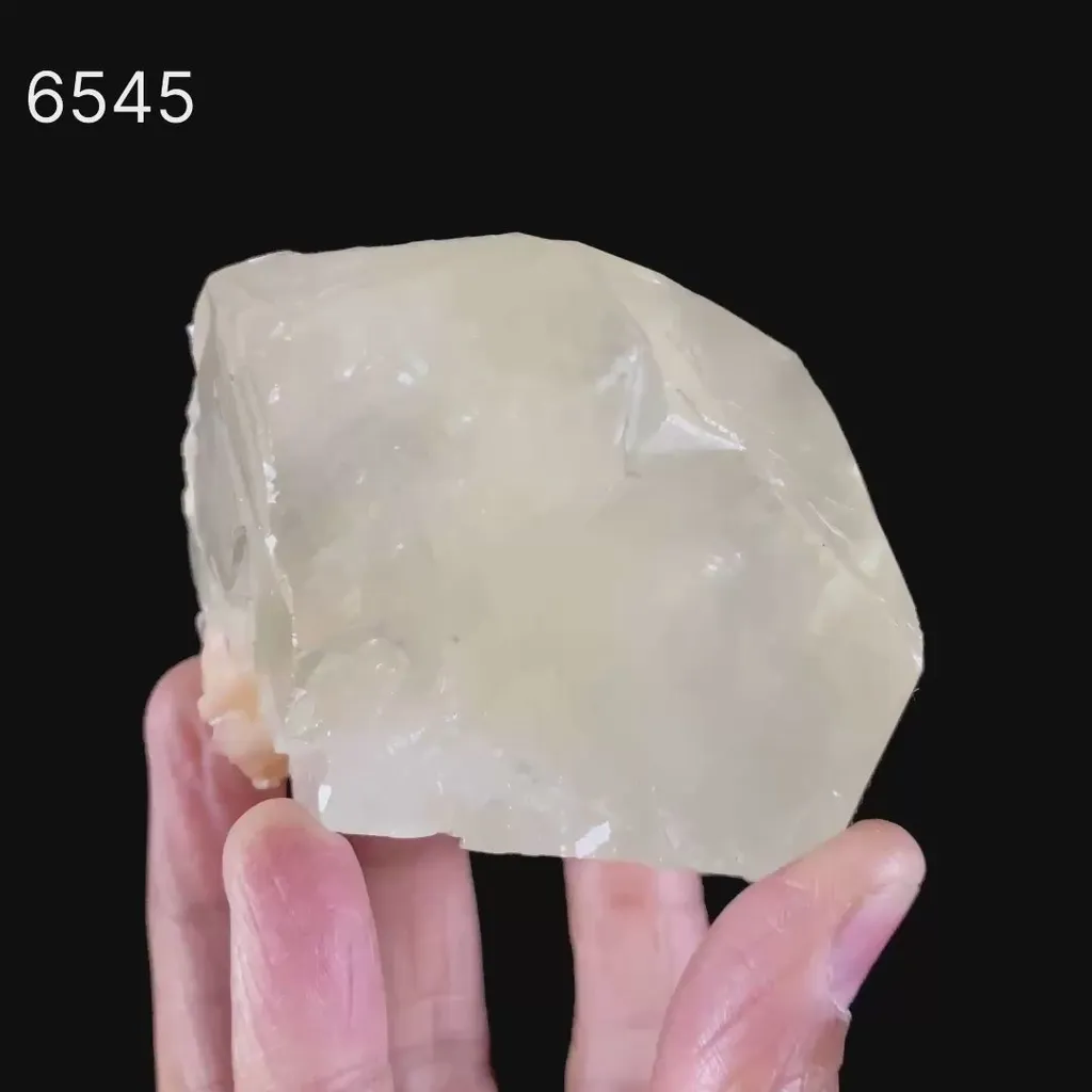 Calcite Cube with Stilbite Natural Mineral Specimen - image 6