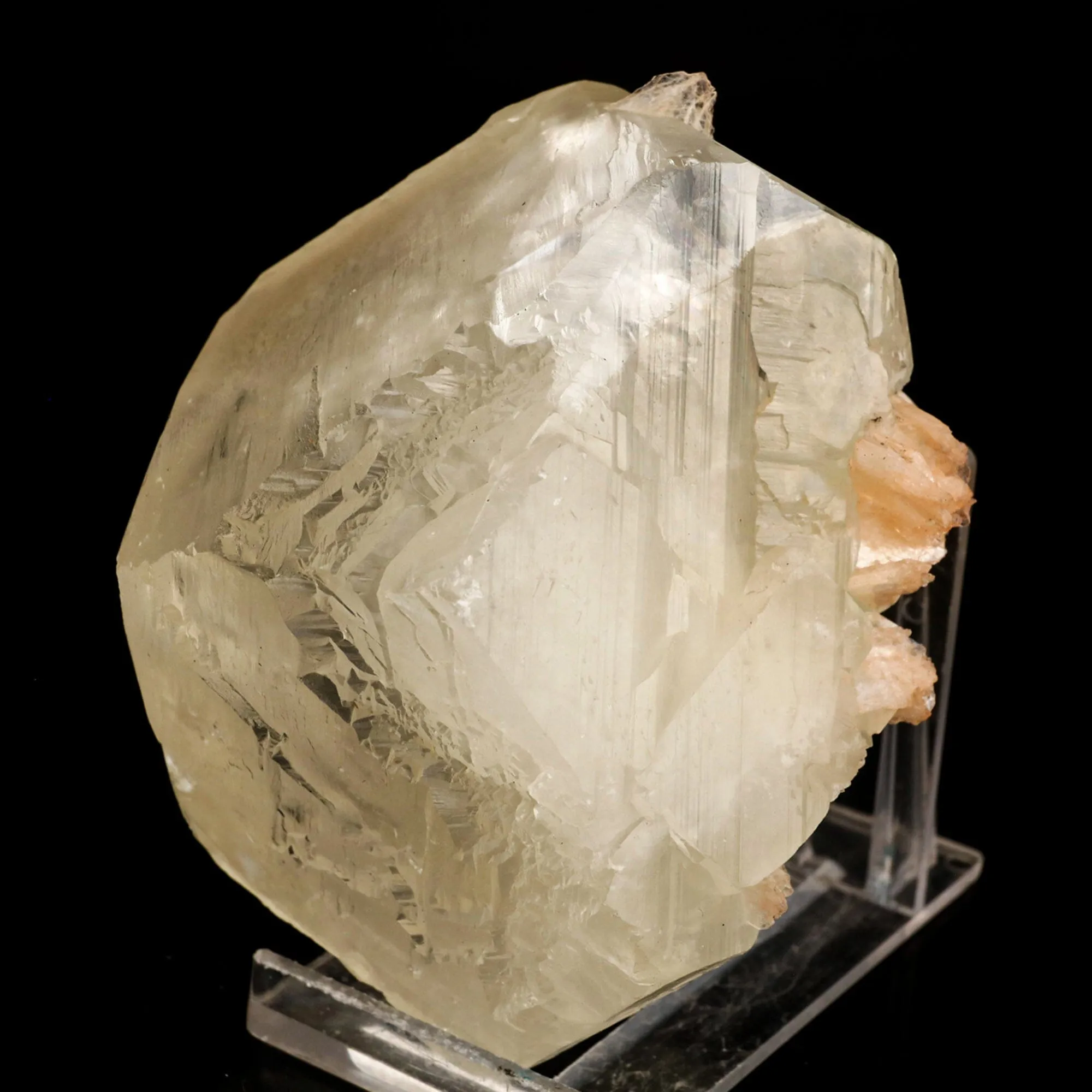 Calcite Cube with Stilbite Natural Mineral Specimen - image 3