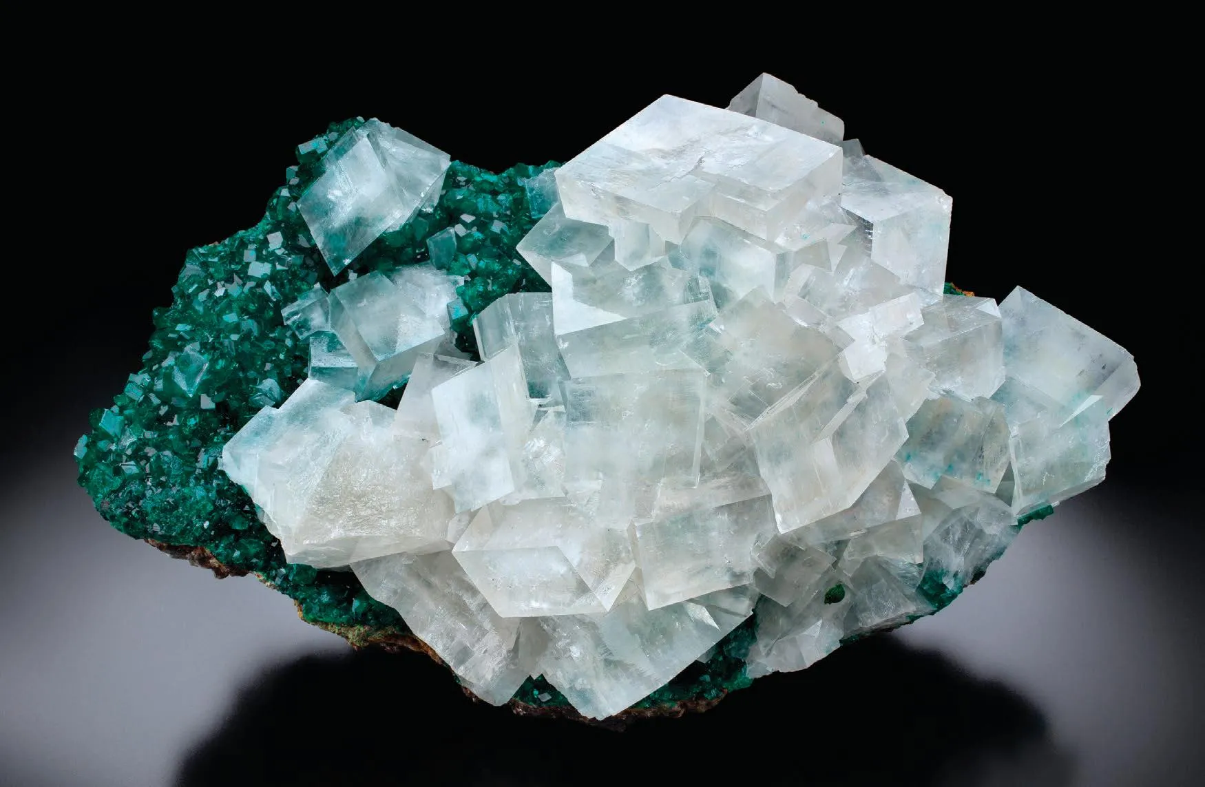 Calcite, Dioptase - image 1