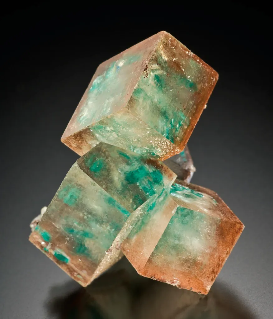 Calcite, Dioptase, Hematite image