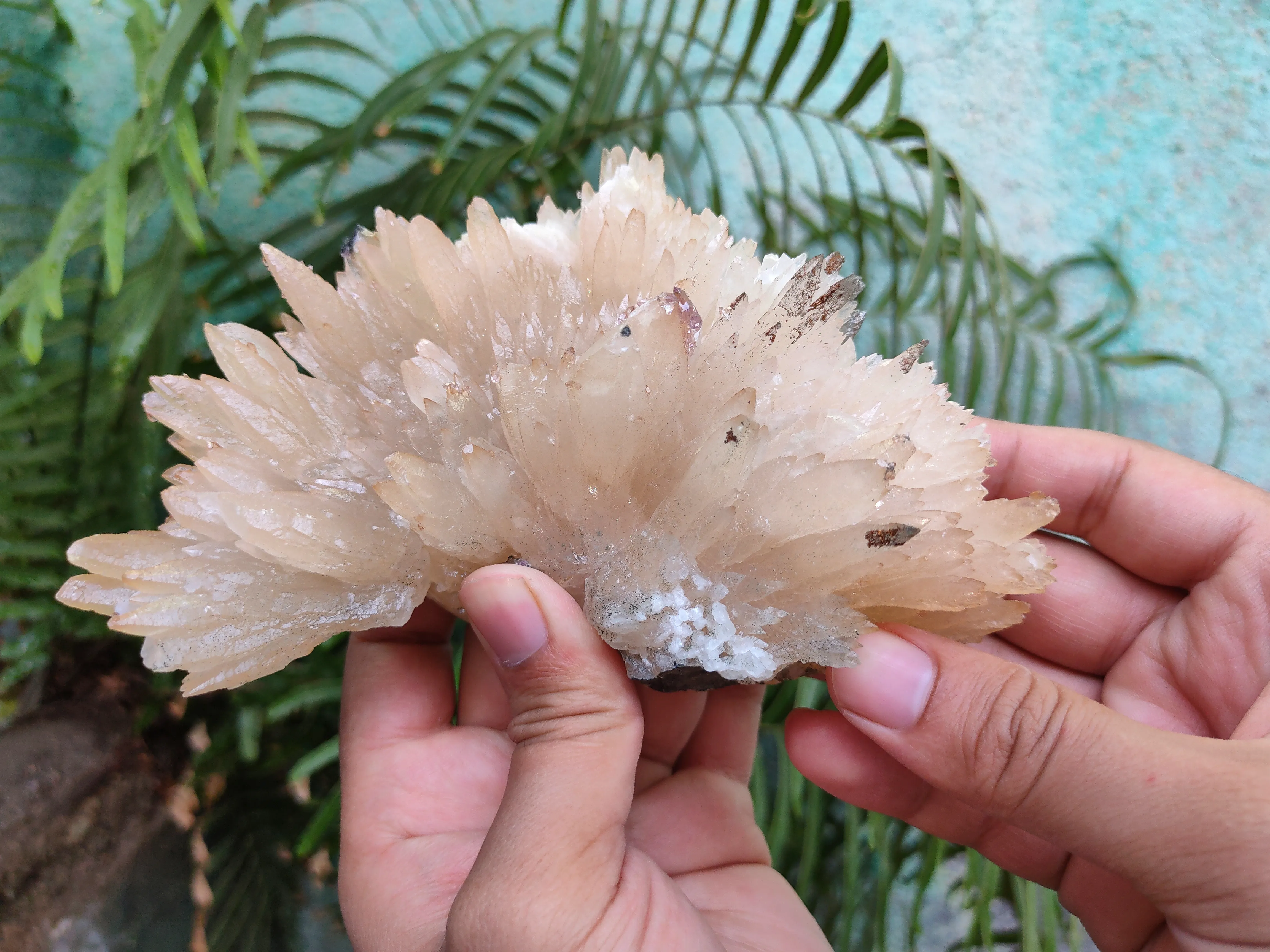 Calcite Flower with Chalcopyrite with Karur Amethyst Crystal - image 3