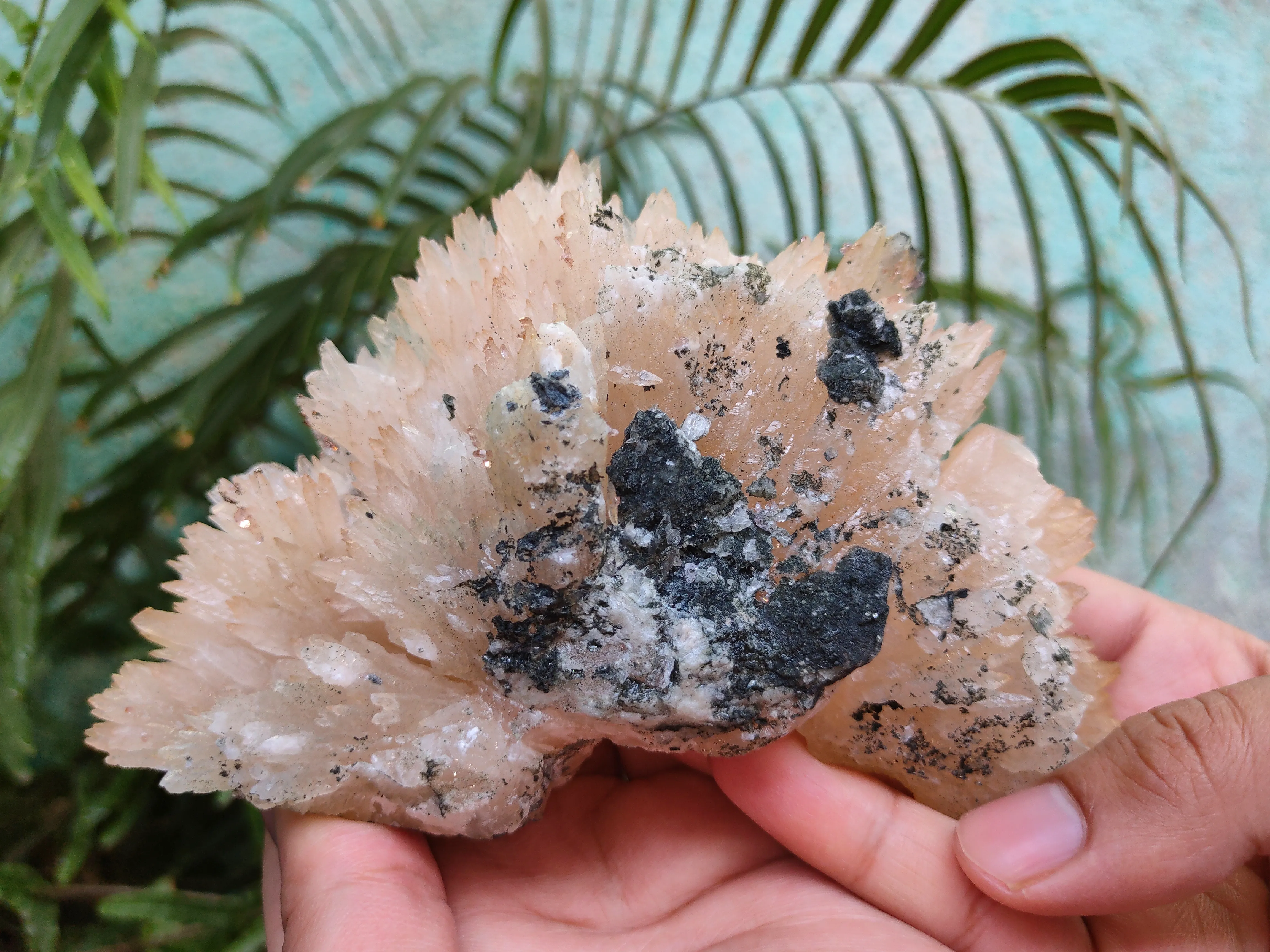 Calcite Flower with Chalcopyrite with Karur Amethyst Crystal - image 4