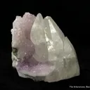 Calcite (fluor.) on Quartz var. Amethyst - image 4