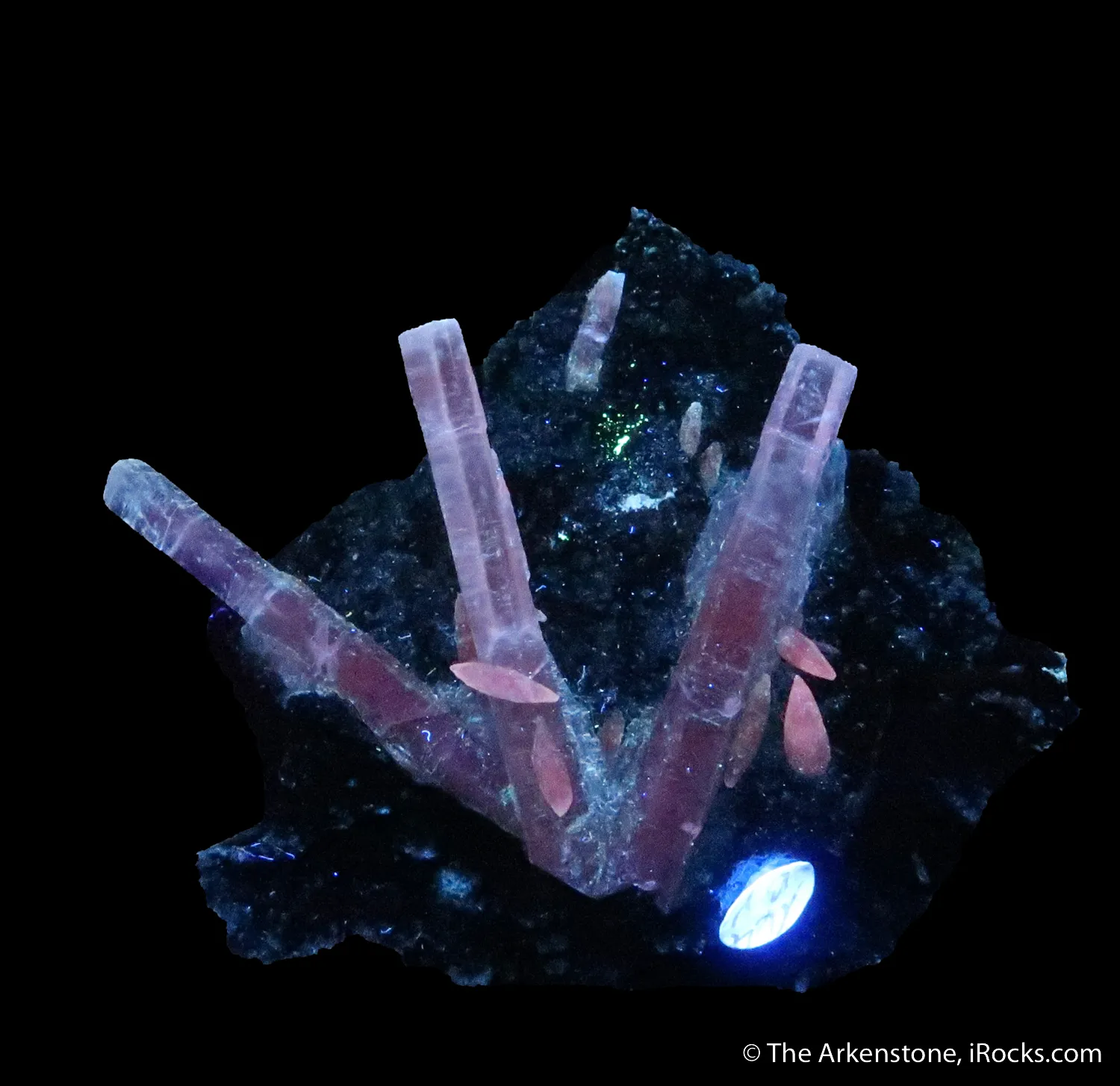 Calcite (fluorescent) on basalt - image 4
