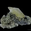 Calcite (Fluorescent) on Fluorite - image 3