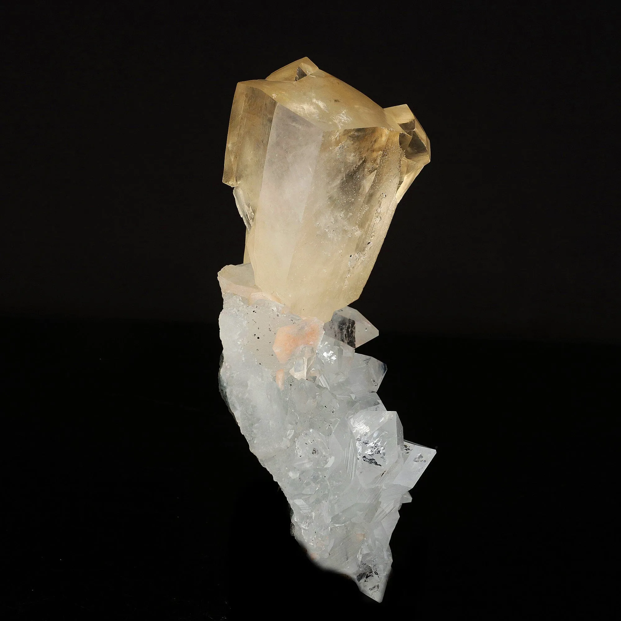Calcite Golden Color with Apophyllite Natural Mineral Specimen - image 3