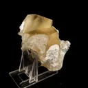 Calcite Golden Color with Stilbite & Chalcedony Natural Mineral Specimen - image 4