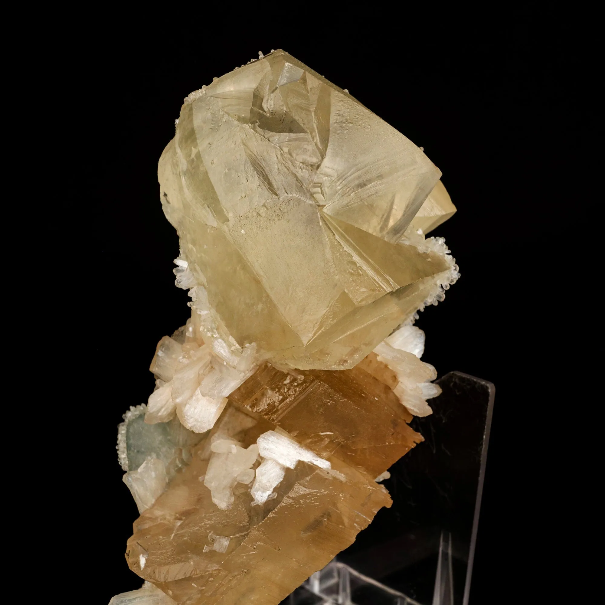 Calcite Golden Color with Stilbite Natural Mineral Specimen - image 6